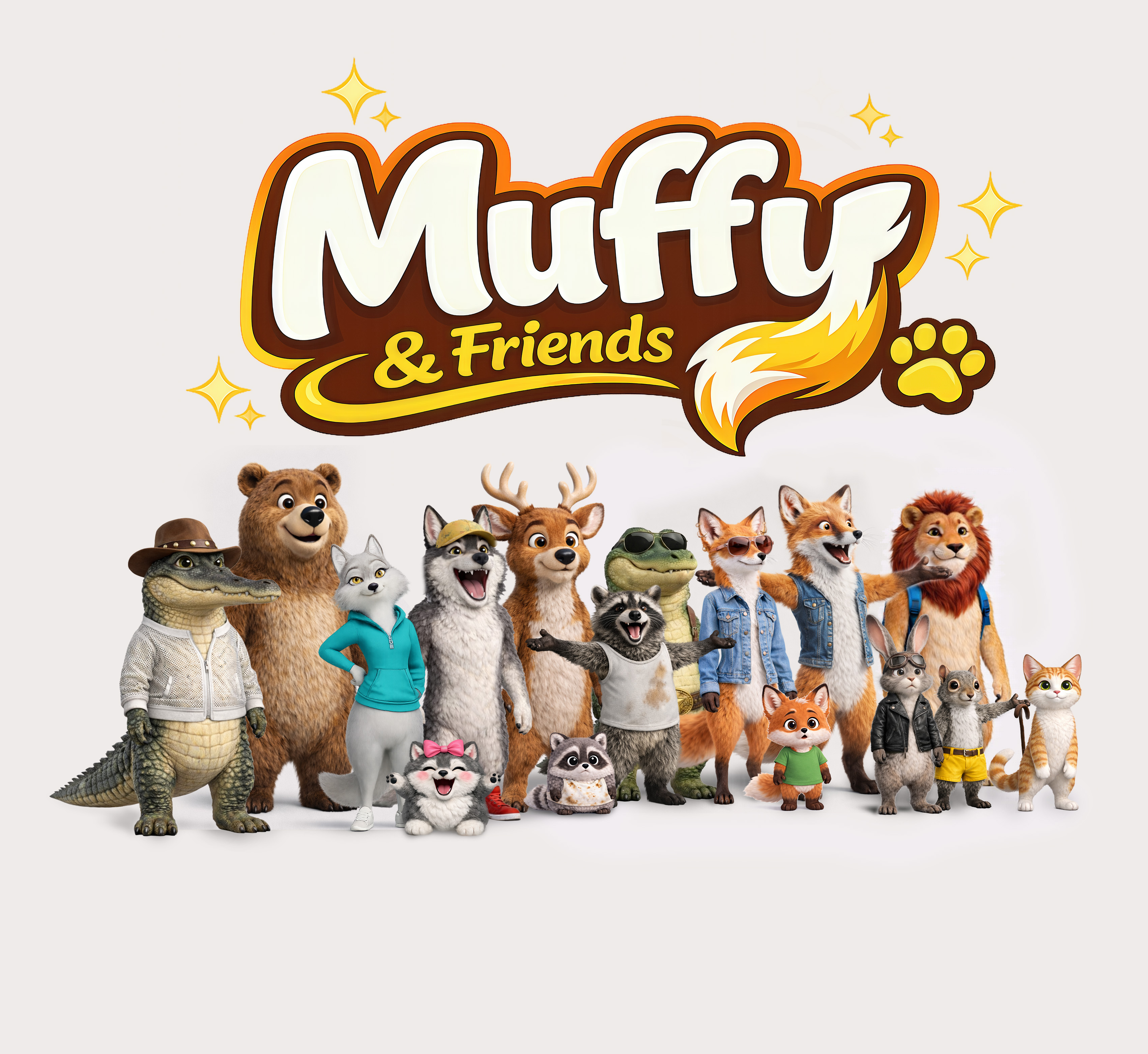 Muffy & Friends character cast group shot